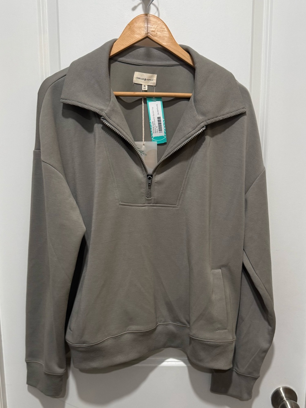 Thread & Supply Modal Blend Scuba Quarter-Zip Pullover XL
